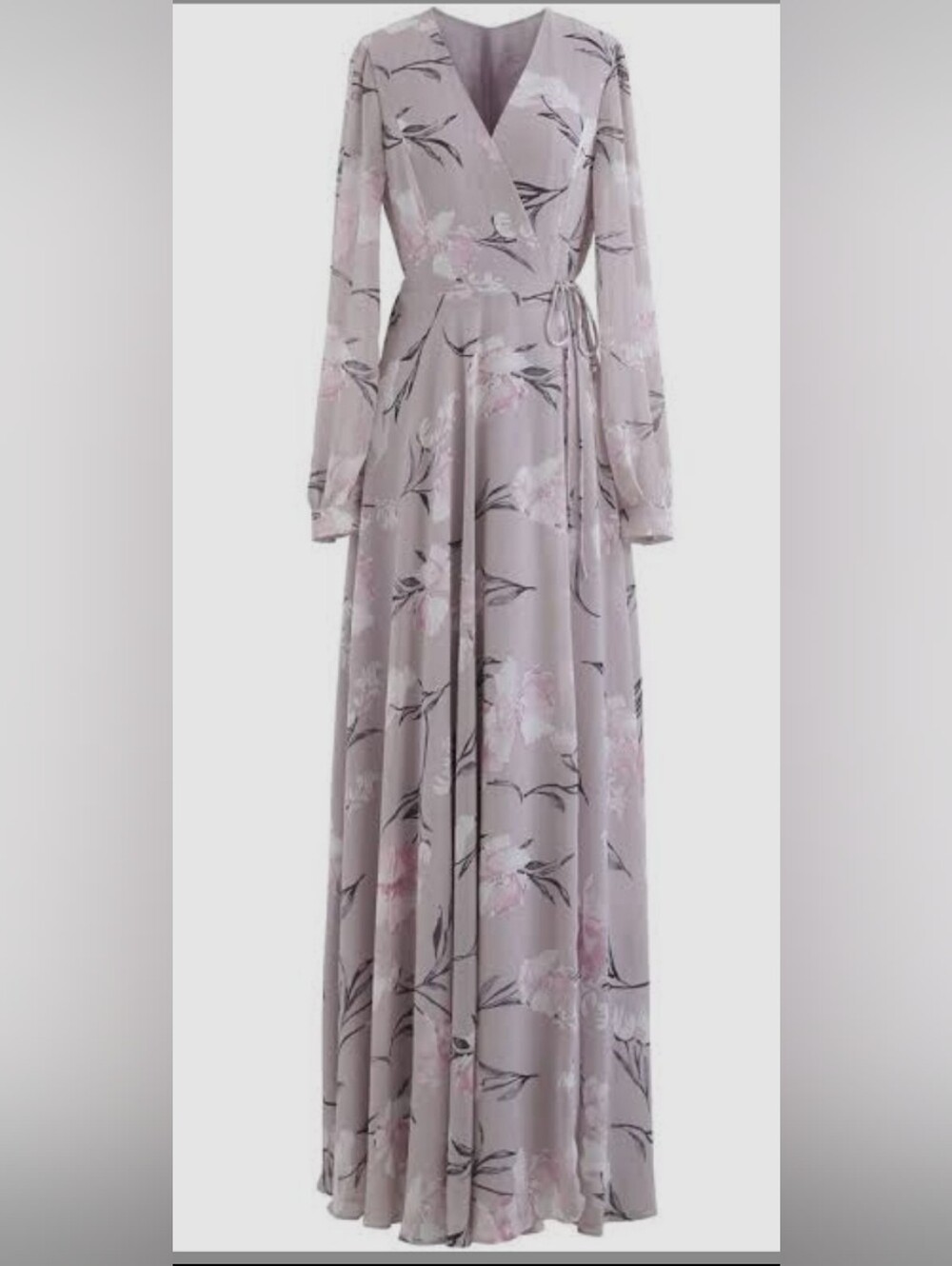 Lulu's Dusty Lavender Floral Wrap Maxi Dress - Picture 5 of 10